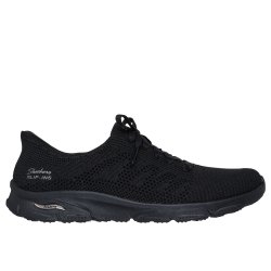 Skechers let slip model med pyntesnre 100732 - sort