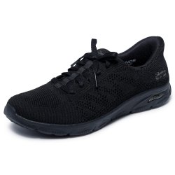 Skechers let slip model med pyntesnre 100732 - sort