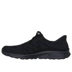 Skechers let slip model med pyntesnre 100732 - sort