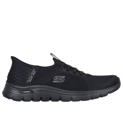 Skechers let hyttesko med Arch fit, slip in og udtagelige sler 104379 - sort