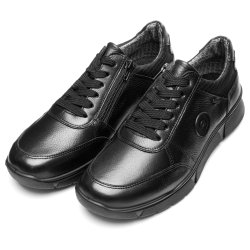 Ara citysneaker i sort glat skind med Goretex, velegnet til indlg 25602 Romano - Sort