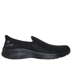 Skechers hyttesko med slip-in, velegnet til indl�g 159249 - sort med simili