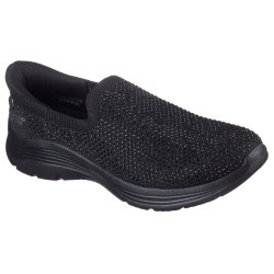 Skechers hyttesko med slip-in, velegnet til indl�g 159249 - sort med simili