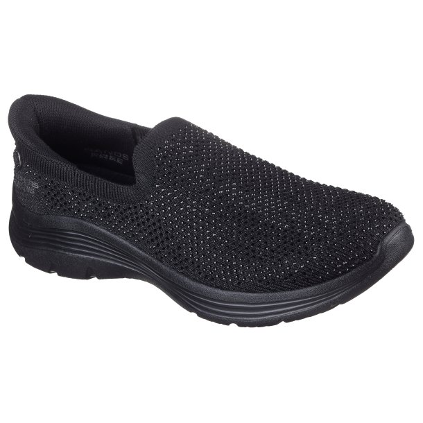 Skechers hyttesko med slip-in, velegnet til indl�g 159249 - sort med simili