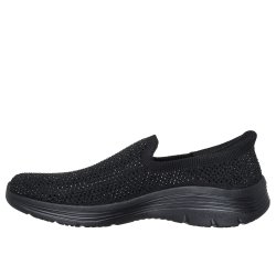 Skechers hyttesko med slip-in, velegnet til indl�g 159249 - sort med simili