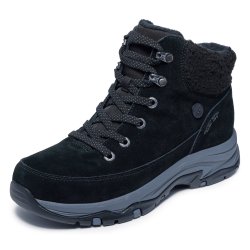 Skechers solid vandt�t vinterst�vle til den brede fod 167894 - Sort