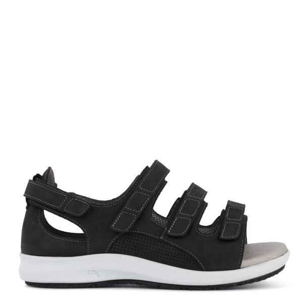 New Feet 171-41-310/w. Sandal til den brede fod, velegnet til indl�g - sort
