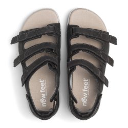 New Feet 171-41-310/w. Sandal til den brede fod, velegnet til indl�g - sort