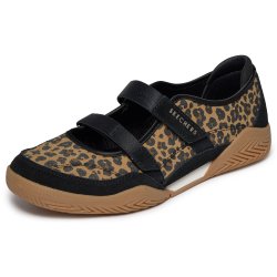 Skechers let remsko, velegnet til indl�g 190167 - sort med leopard