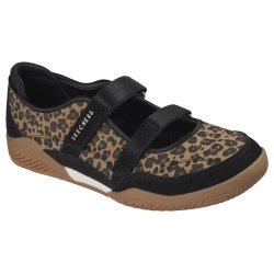 Skechers let remsko, velegnet til indl�g 190167 - sort med leopard