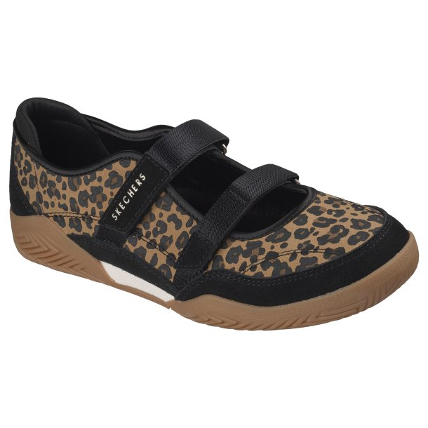 Skechers let remsko, velegnet til indl�g 190167 - sort med leopard