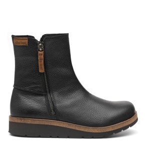 New Feet stvlet i glat skind med dobbelt lynls 192-81-110 M, velegnet til indlg - sort