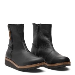 New Feet stvlet i glat skind med dobbelt lynls 192-81-110 M, velegnet til indlg - sort