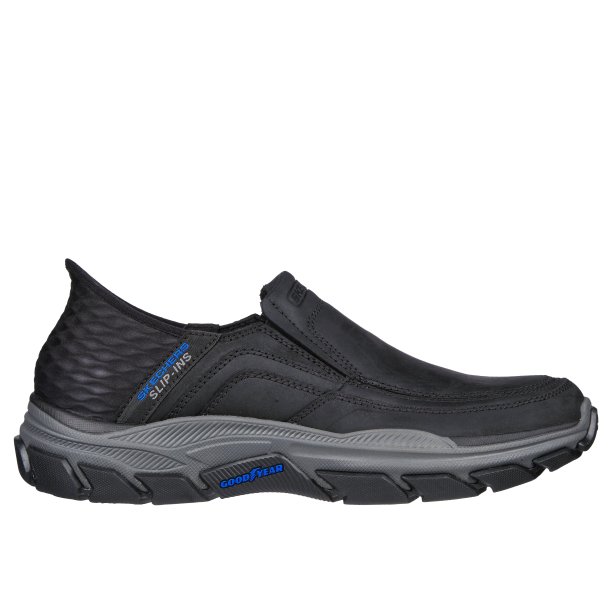 Skechers herresko i olieret skind, med slip in 204810 - sort