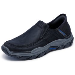 Skechers herresko i olieret skind, med slip in 204810 - sort