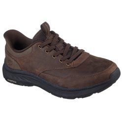 Skechers herresko i olieret skind, med slip in 205338 - brun