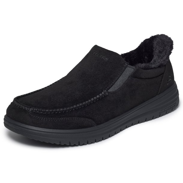 Skechers hjemmesko med bl�dt f�r med slip in funktion 205606 - sort