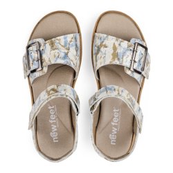 New Feet 211-13-1999/M Sandal med fast s�l, velegnet til indl�g - lys m�nster