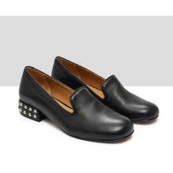 Audley damesko med h�l, l�ders�ler i bl�dt skind 22644 - sort