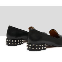 Audley damesko med h�l, l�ders�ler i bl�dt skind 22644 - sort