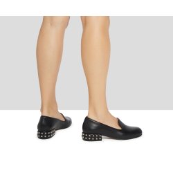 Audley damesko med h�l, l�ders�ler i bl�dt skind 22644 - sort