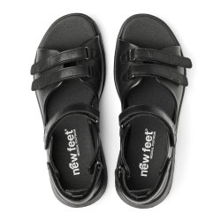 New Feet 241-21-110/slim damesandal med fast h�lkappe, velegnet til indl�g - sort