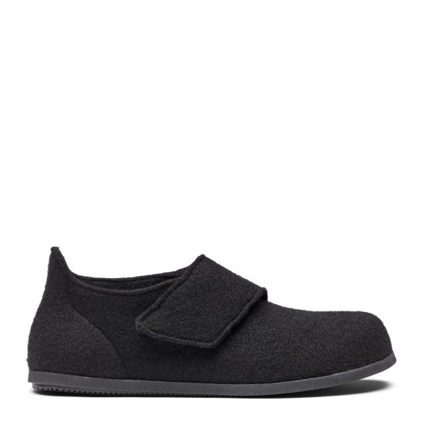 New Feet hjemmesko med h�j bagkappe til den brede fod, velegnet til indl�g 252-25 - sort
