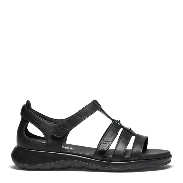 New Feet 261-34/S. Sandal med bl�de inders�ler, fast h�lkappe, velegnet til indl�g - sort.