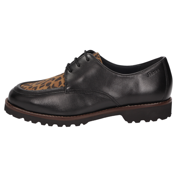 Sioux damesko med snrebnd, velegnet til mindre indlg 412581 Meredith - sort med leopard