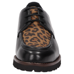 Sioux damesko med snrebnd, velegnet til mindre indlg 412581 Meredith - sort med leopard