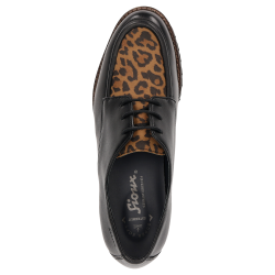 Sioux damesko med snrebnd, velegnet til mindre indlg 412581 Meredith - sort med leopard