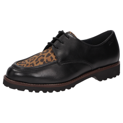 Sioux damesko med snrebnd, velegnet til mindre indlg 412581 Meredith - sort med leopard