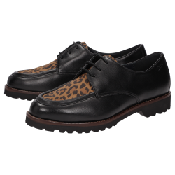 Sioux damesko med snrebnd, velegnet til mindre indlg 412581 Meredith - sort med leopard
