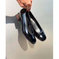 Ara pump Graz, vidde H 20418 - sort lak med leopard