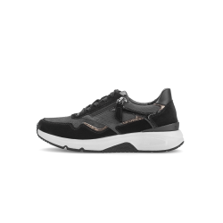 Rolling Soft damesneaker med let gngefunktion og velegnet til indlg 56896 - sort/gr