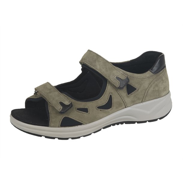 Fidelio sportysandal med fast bagkappe 646020, vidde H, velegnet til egne indl�g - st�vet gr�n