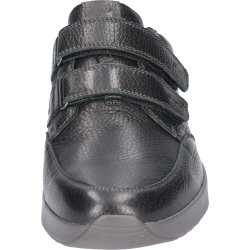 Waldlufer sko med velcro i bldt hjorteskind til den brede fod, velegnet til indlg, Fabian - sort