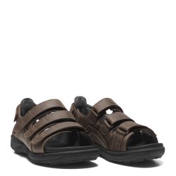 New Feet 71-18 334/wide, herresandal med let g�nge til den brede fod - m�rkebrun 