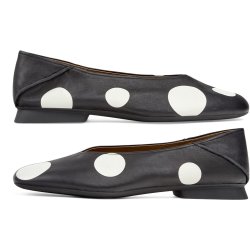 Camper Casi Myra let ballerina - sort med hvide polka prikker