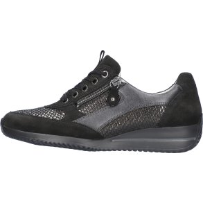 Waldlaufer damesko i  sort skind med kilehl, velegnet til indlg, Himona - sort