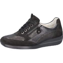 Waldlaufer damesko i  sort skind med kilehl, velegnet til indlg, Himona - sort