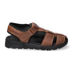 Mephisto herresandal med lukket t og god opbygning, Toren - mrk cognac