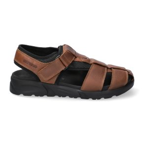 Mephisto herresandal med lukket t og god opbygning, Toren - mrk cognac
