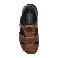 Mephisto herresandal med lukket t og god opbygning, Toren - mrk cognac