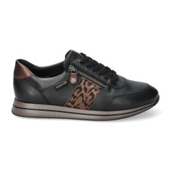 Mephisto damesko med kileh�l, velegnet til indl�g Louma - sort med leoparddetalje