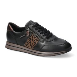 Mephisto damesko med kileh�l, velegnet til indl�g Louma - sort med leoparddetalje