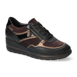 Mephisto mobils rummelig sko velegnet til indl�g, kileh�l, April - sort/bordeaux