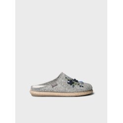 Toni Pons slippers uldfilt med broderi, Deli - lysegr�