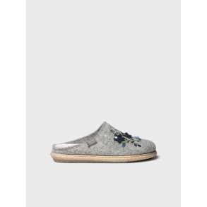 Toni Pons slippers uldfilt med broderi, Deli - lysegr�