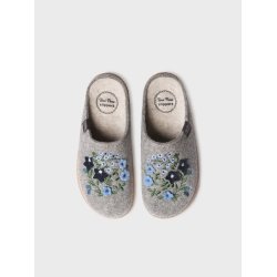 Toni Pons slippers uldfilt med broderi, Deli - lysegr�
